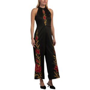 DALIA MACPHEE Sleeveless Halter Jumpsuit With Embroidery